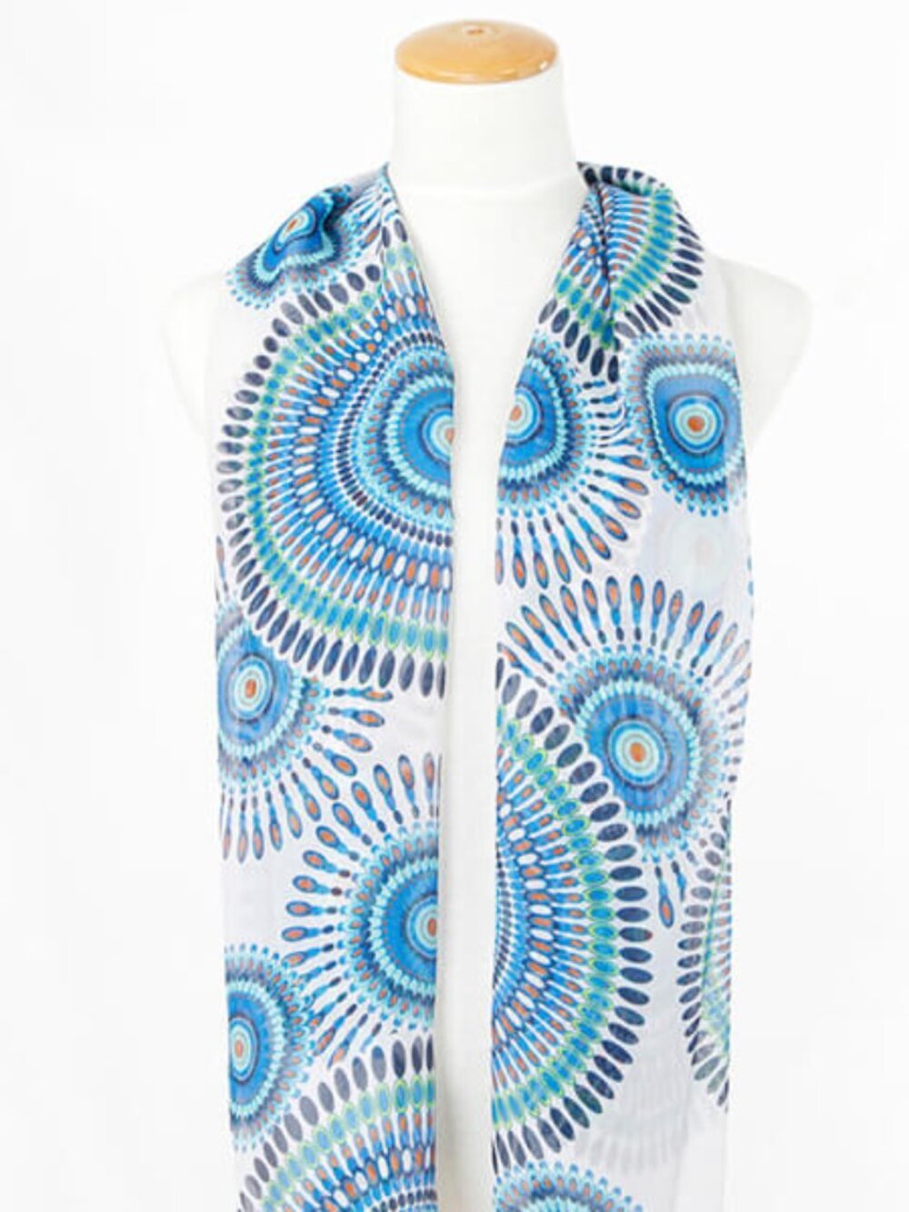 Riley Lightweight Print Scarf | Blue Multi